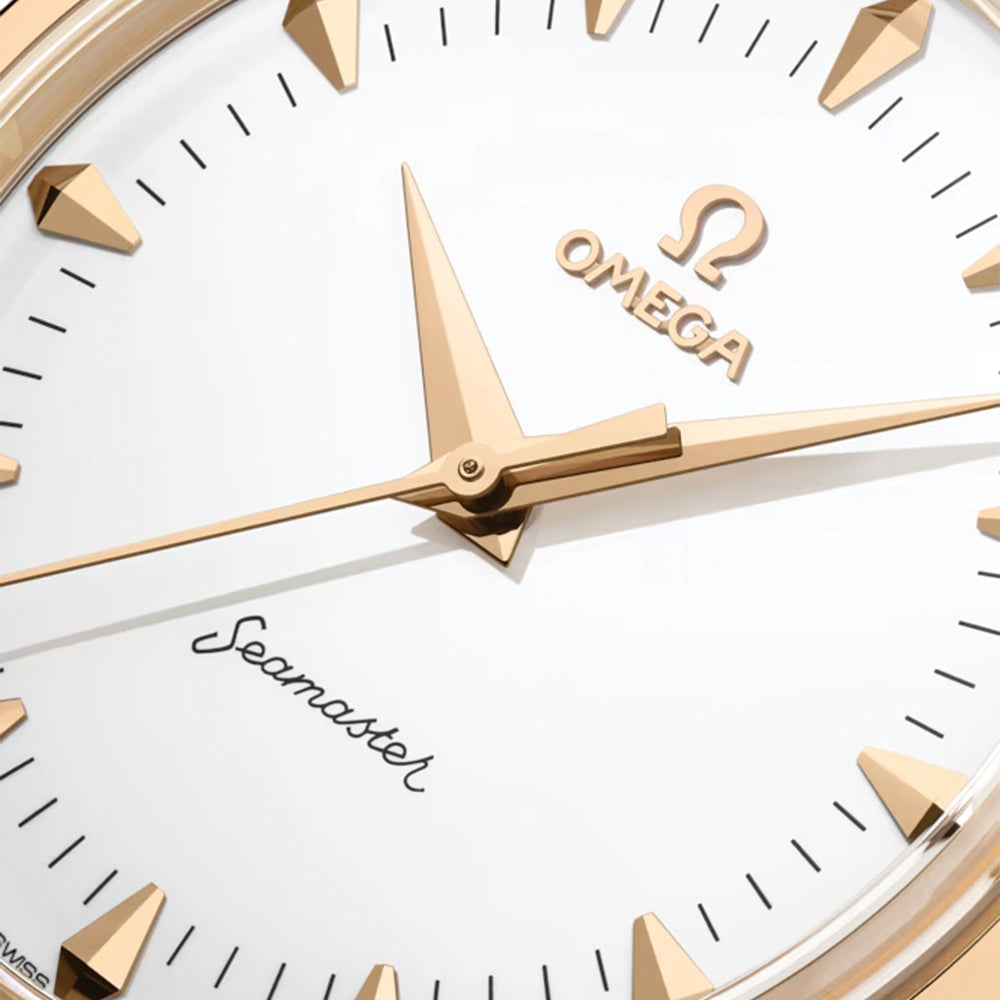 Seamaster Heritage Milano Cortina 2026 Moonshine??￠ Gold 37mm - White on Leather Strap