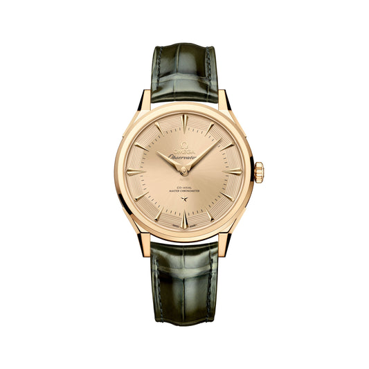 Constellation Observatory Moonshine? Gold 39.4mm - Gold on Leather Strap