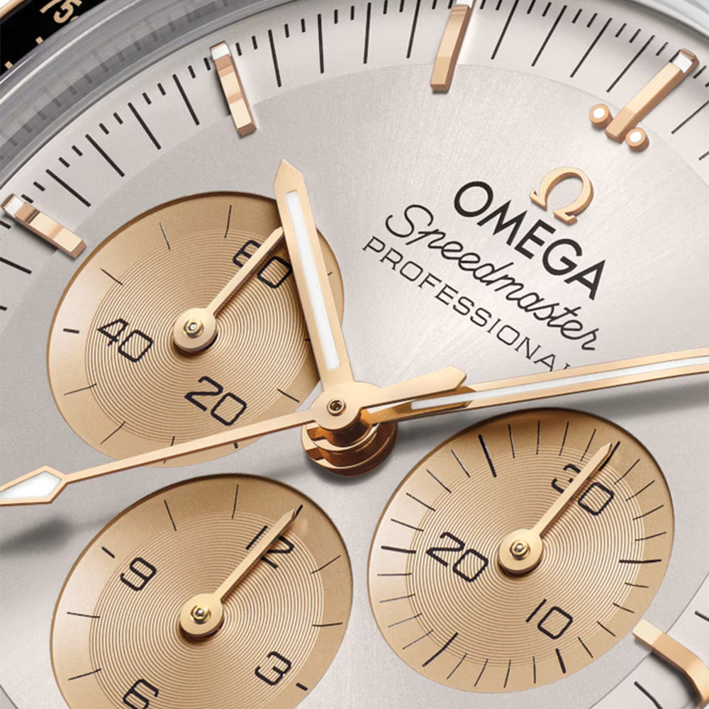 Speedmaster Moonwatch Professional Moonshine? Gold and Steel 42mm ? Silver on Leather Strap