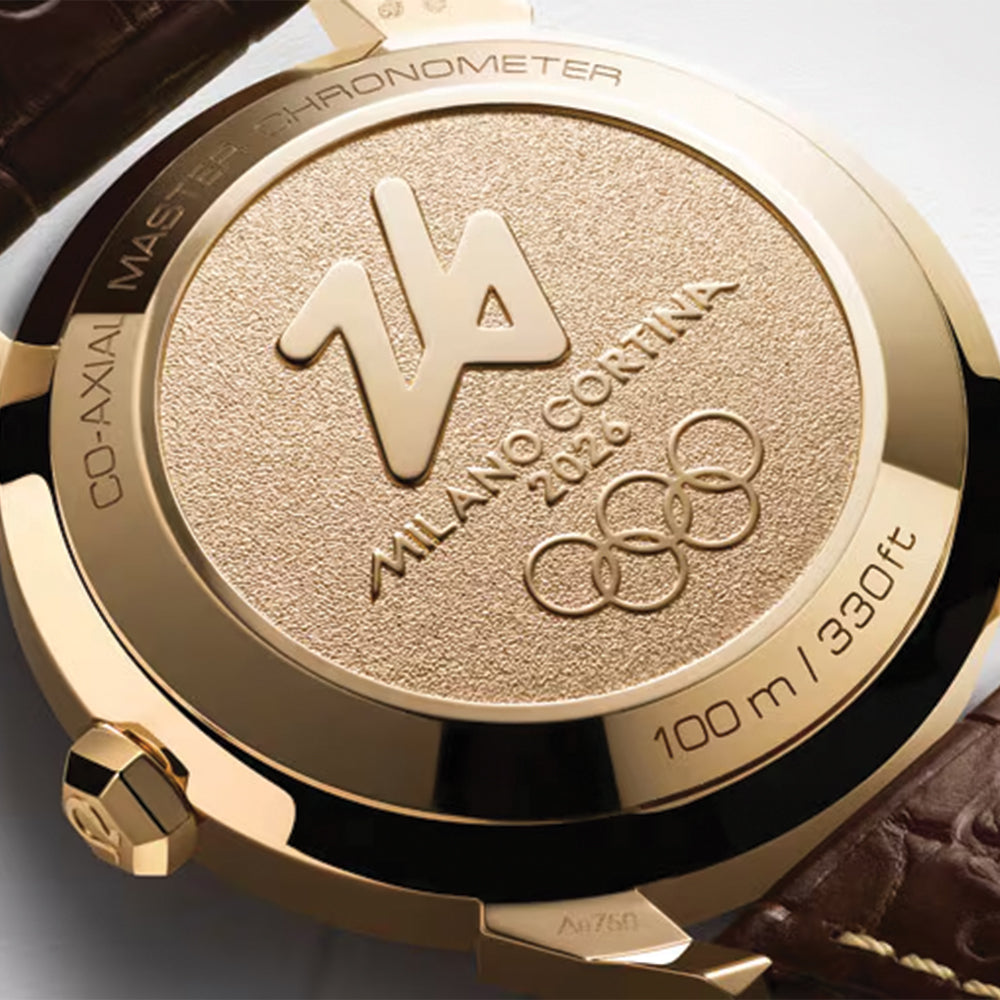 Seamaster Heritage Milano Cortina 2026 Moonshine??￠ Gold 37mm - White on Leather Strap