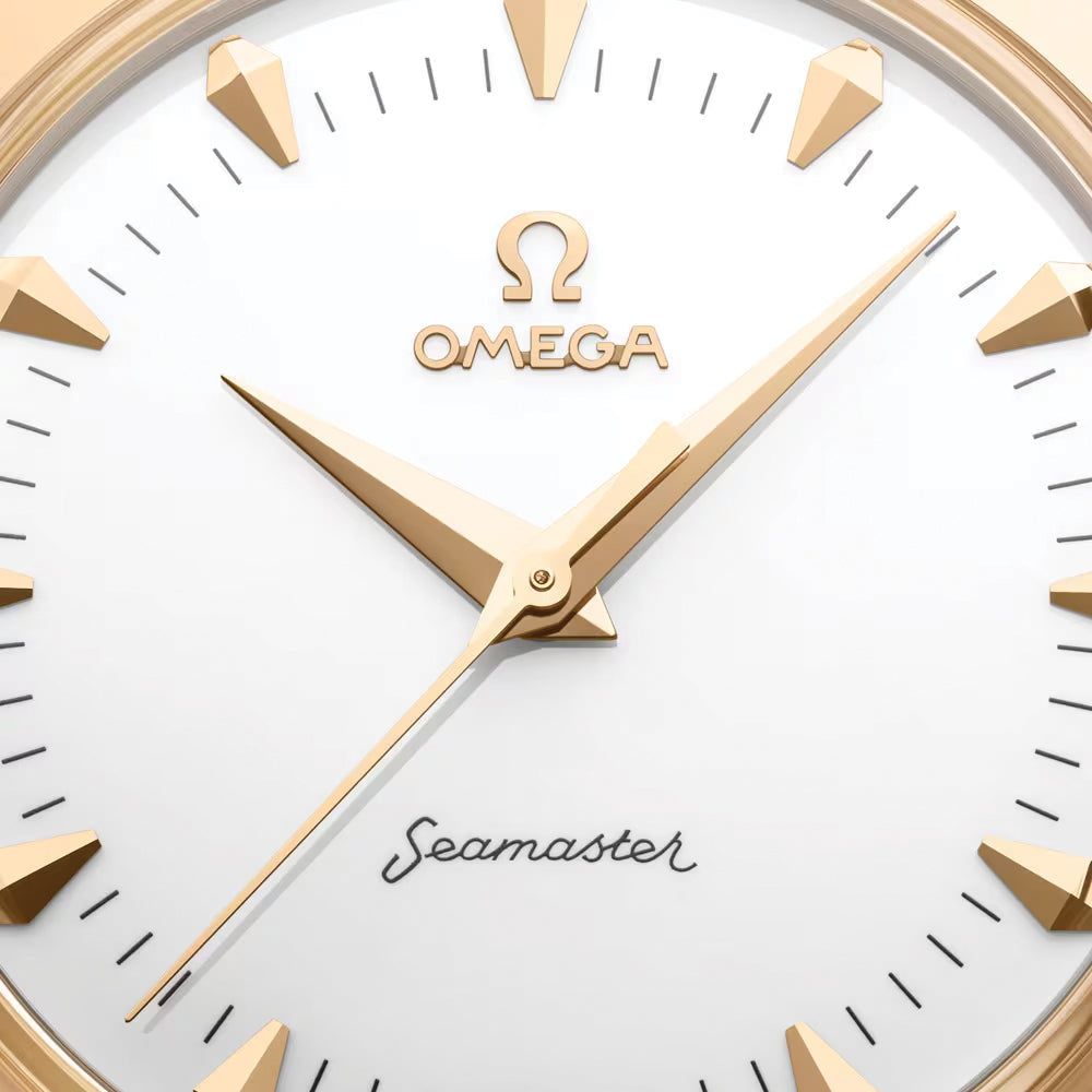 Seamaster Heritage Milano Cortina 2026 Moonshine??￠ Gold 37mm - White on Leather Strap