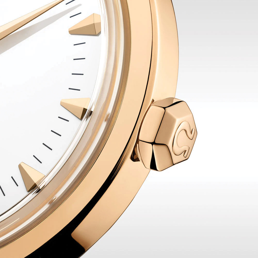 Seamaster Heritage Milano Cortina 2026 Moonshine??￠ Gold 37mm - White on Leather Strap