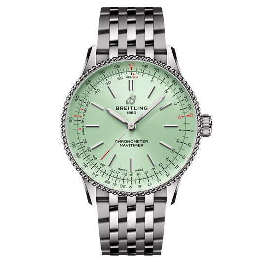 BREITLING Navitimer Automatic Mint Green Dial 36mm Watch