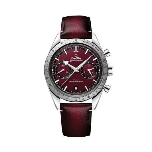 Speedmaster '57 40.5mm - Red on Leather Strap