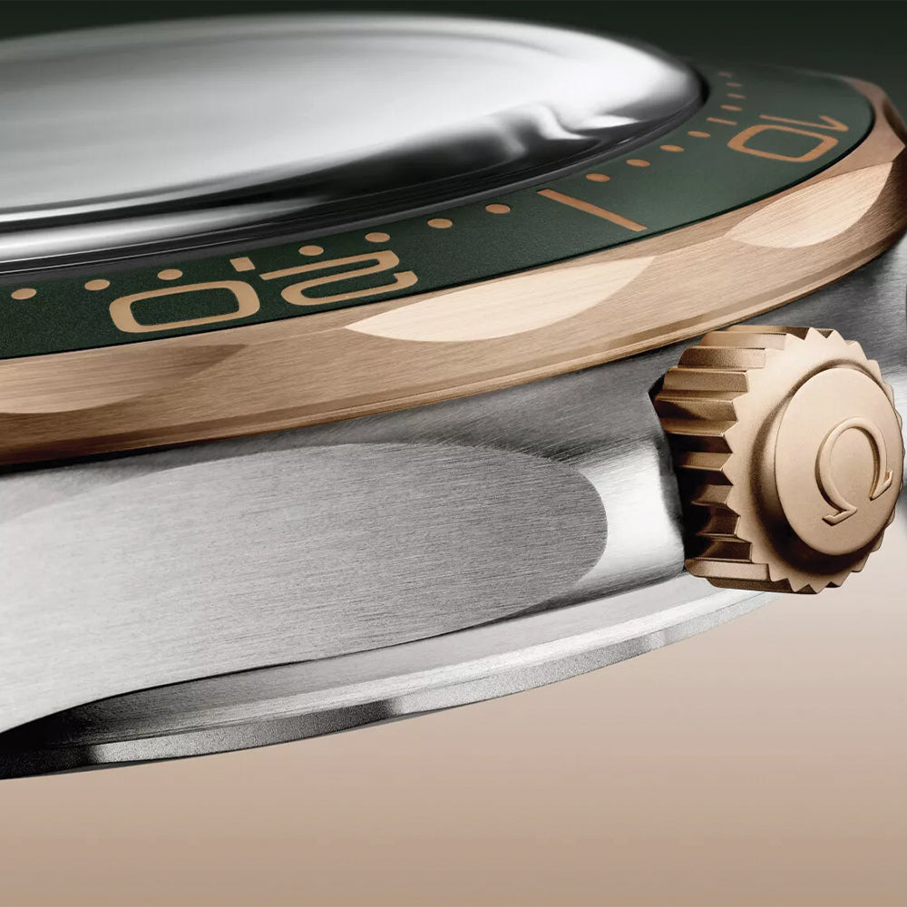 Seamaster Diver 300M Titanium and Bronze Gold 42mm - Green on Rubber Strap