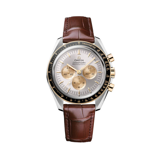 Speedmaster Moonwatch Professional Moonshine? Gold and Steel 42mm ? Silver on Leather Strap