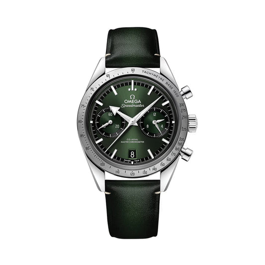 Speedmaster '57 40.5mm - Green on Leather Strap