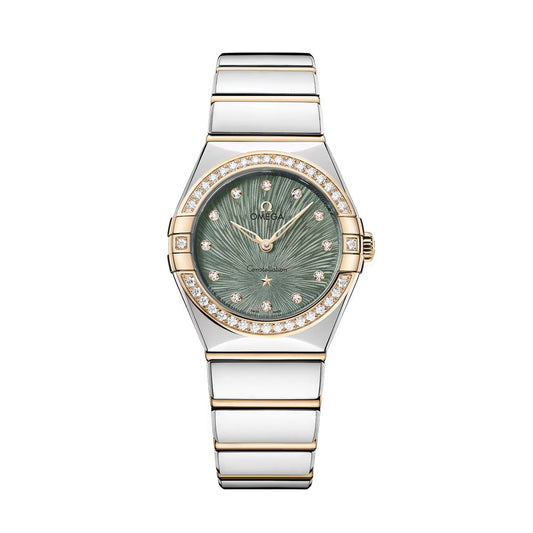 Constellation Diamonds Quartz Steel and Moonshine Gold 28mm - Green on Bracelet