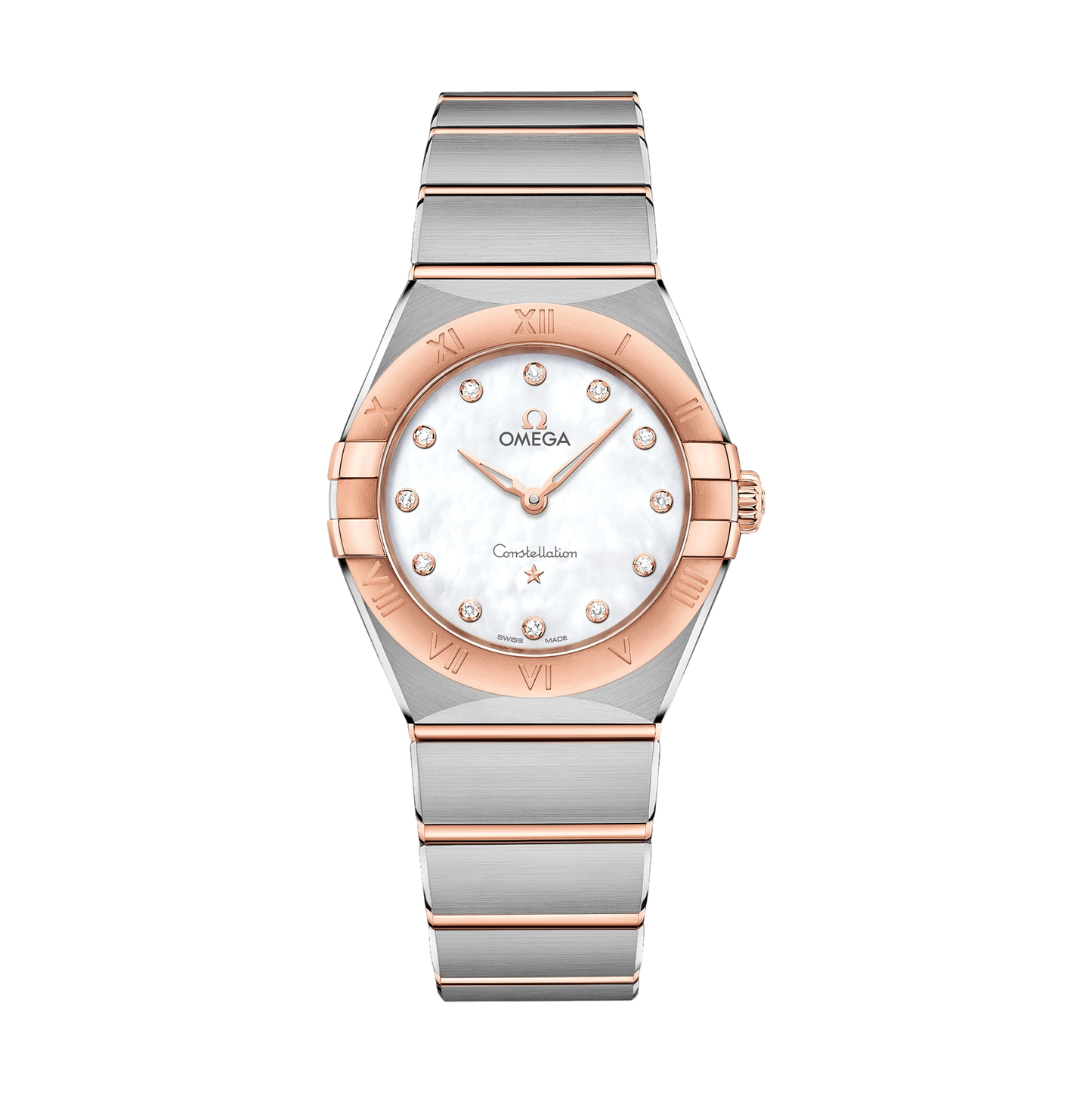 Constellation Quartz Steel and Sedna? Gold 28mm - White, Mother-of-Pearl on Bracelet