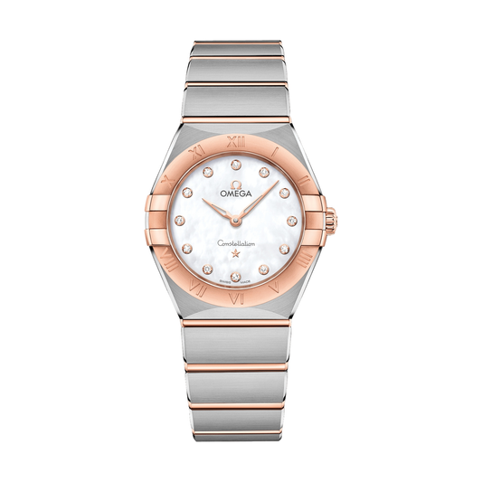 Constellation Quartz Steel and Sedna? Gold 28mm - White, Mother-of-Pearl on Bracelet