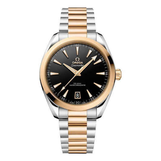 Seamaster Aqua Terra 150M Steel and Moonshine? gold 41 mm -  Black on Bracelet