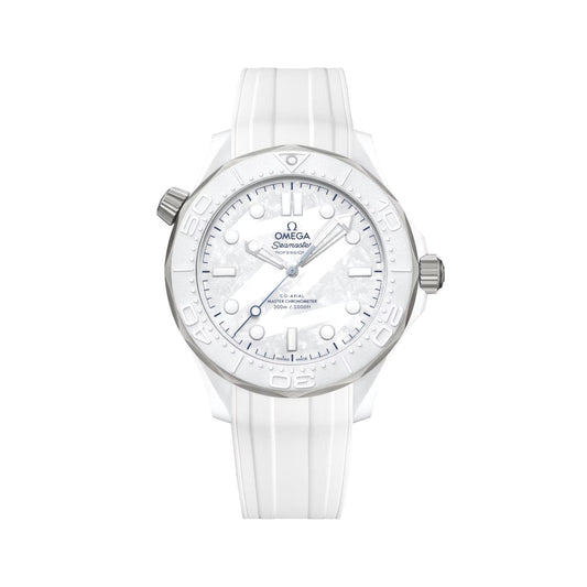 Seamaster Diver 300M Milano Cortina 2026 43.5mm - White on Rubber Strap