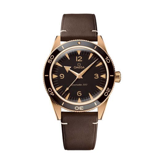 Seamaster 300 Bronze Gold 41mm - Brown on Leather Strap
