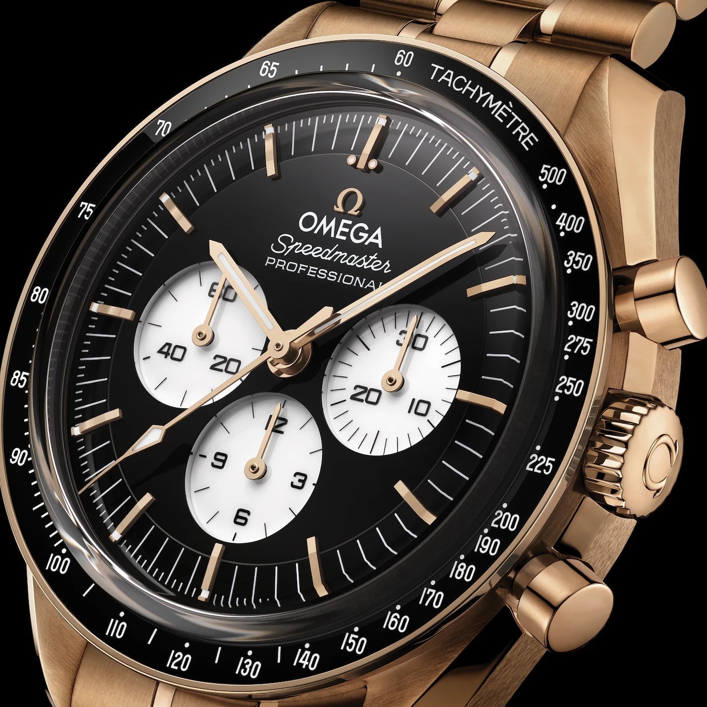 Speedmaster Moonwatch Professional 18K Moonshine? Gold "Reverse Panda" 42mm - Black on Bracelet